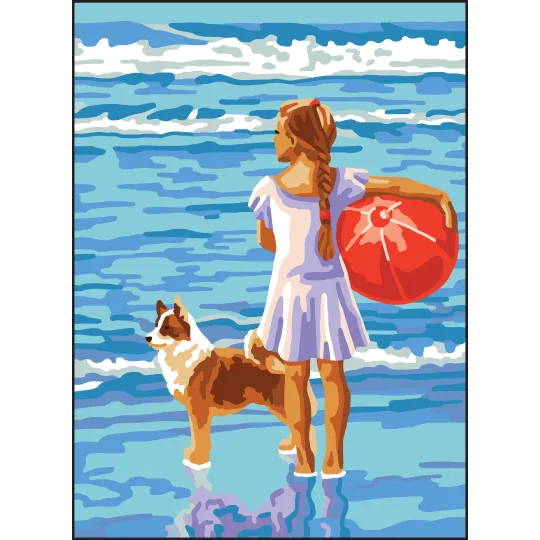 Bedruckte Leinwand 22x30 Mädchen mit Ball CDA6322