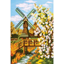Toile Imprimée 20x30 Cottage Moulin CDA6137