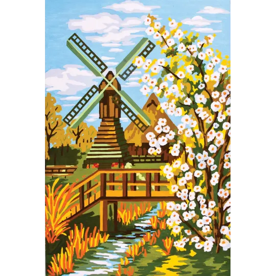 Toile Imprimée 20x30 Cottage Moulin CDA6137