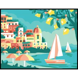 Atspausdintas drobės paveikslas 14x18 kraštovaizdis su citrinomis CDA3387