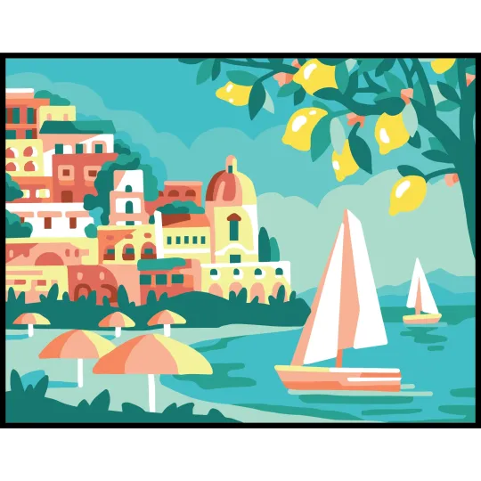 Bedruckte Leinwand 14x18 Landschaft mit Zitronen CDA3387