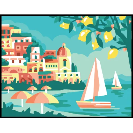 Bedruckte Leinwand 14x18 Landschaft mit Zitronen CDA3387