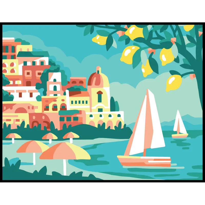 Printed Canvas 14x18 Landscape with lemons CDA3387