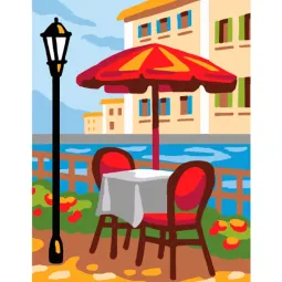 Gedruckte Leinwand 14x18 Sommercafé CDA3338