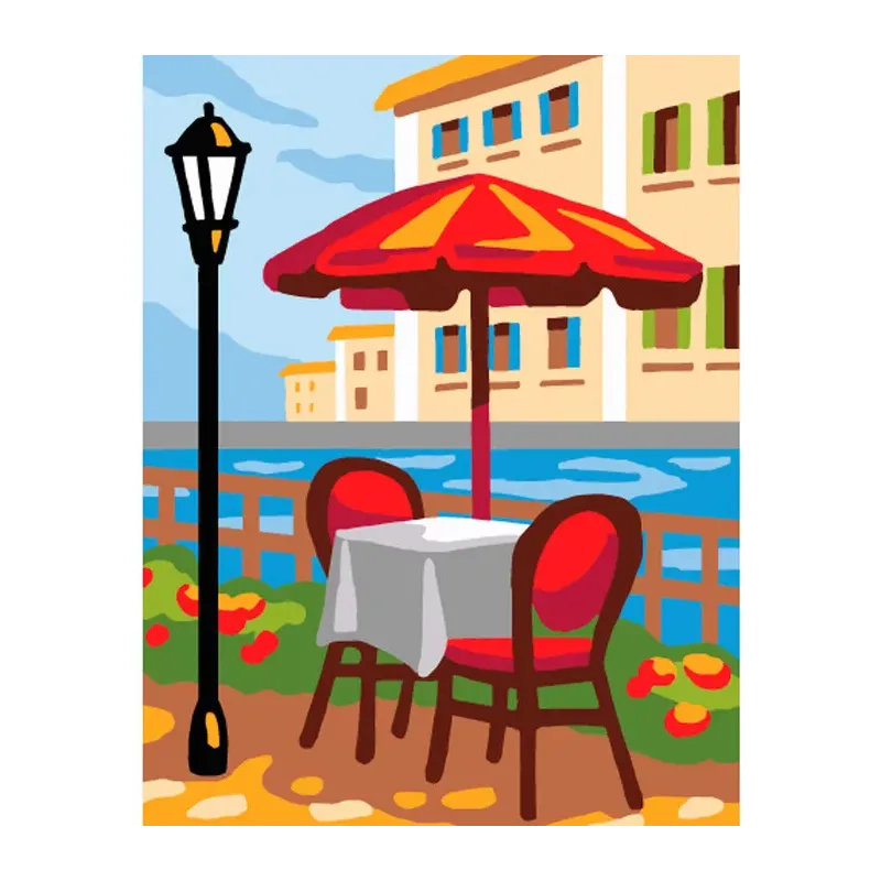 Printed Canvas 14x18 Summer café CDA3338