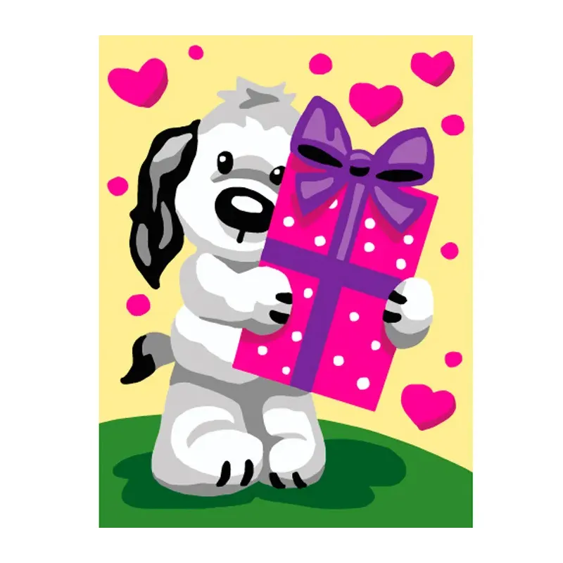 Printed Canvas 14x18 Puppy with Gift CDA3327