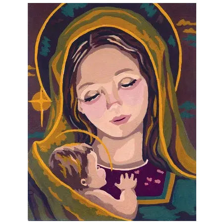 Bedruckte Leinwand 14x18 Madonna und Kind CDA3218