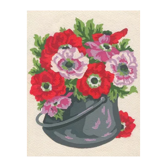 Bedruckte Leinwand 14x18 Topf mit Anemonen CDA3144