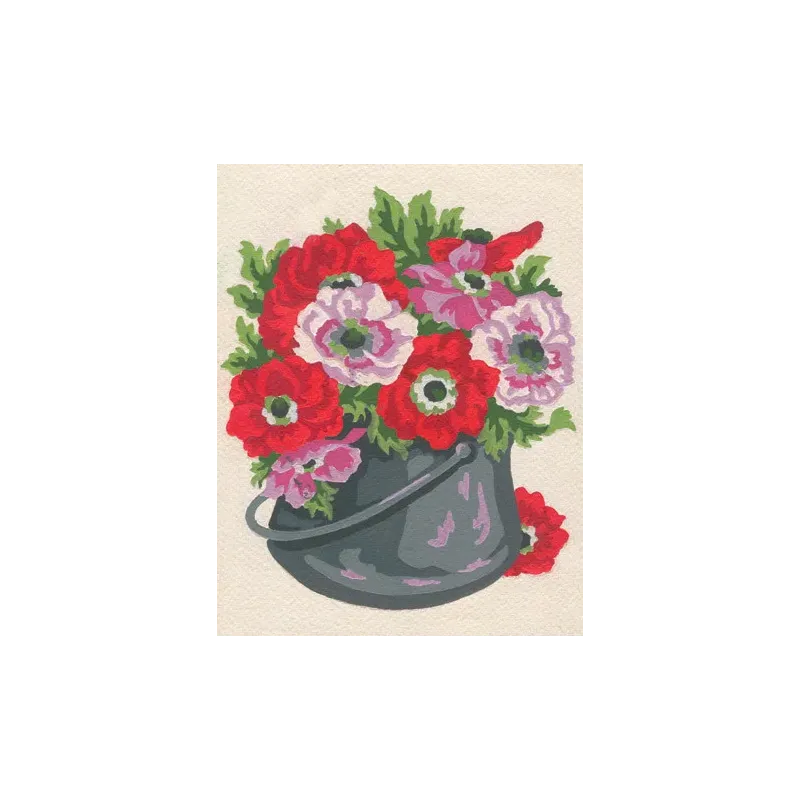 Bedruckte Leinwand 14x18 Topf mit Anemonen CDA3144