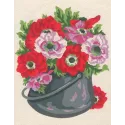 Printed Canvas 14x18 Pot of Anemones CDA3144