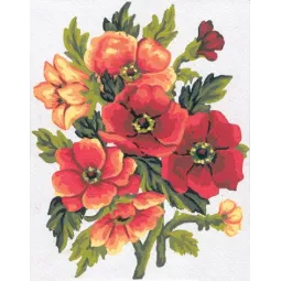 Spausdintas drobės audinys 14x18 Anemones CDA3049