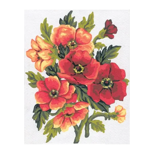 Spausdintas drobės audinys 14x18 Anemones CDA3049