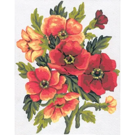 Spausdintas drobės audinys 14x18 Anemones CDA3049