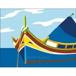 Spausdintas drobas 18x14 Laivas prie jūros CDA3001