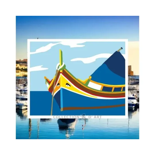 Printed Canvas 18x14 Boat at the sea CDA3001