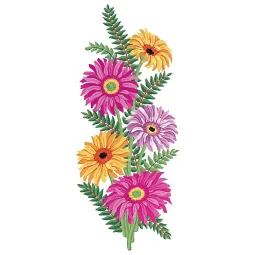 Toile Imprimée 21x49 Marguerites Roses et Jaunes CDA8022