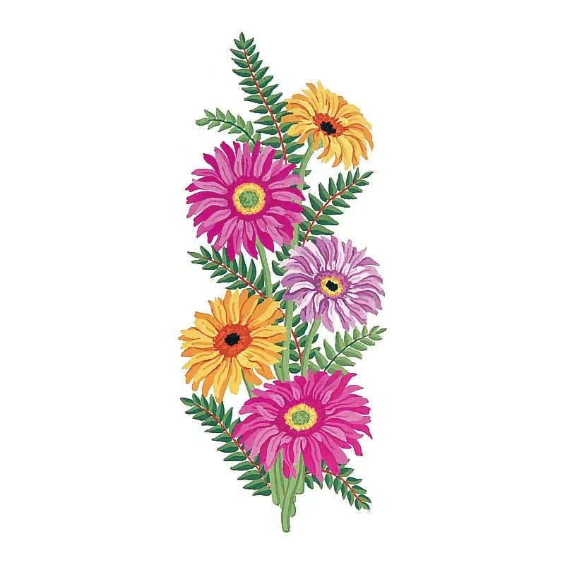 Toile Imprimée 21x49 Marguerites Roses et Jaunes CDA8022