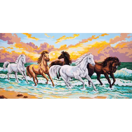 Printed Canvas 50x100 Galloping Through the Waves CDA13979