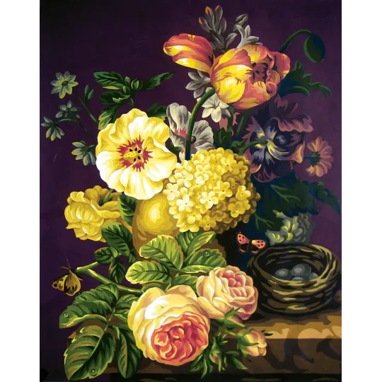 Printed Canvas 50x40 Antique Flowers CDA11584