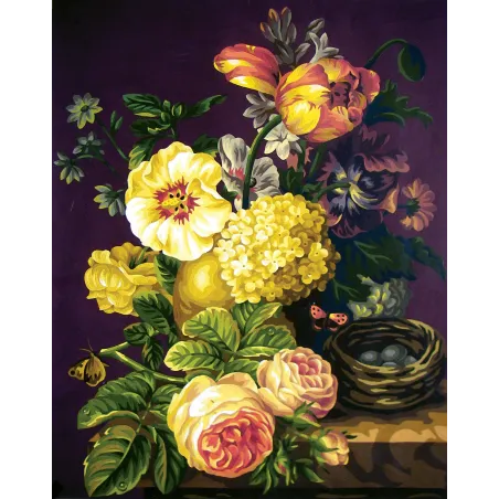 Printed Canvas 50x40 Antique Flowers CDA11584