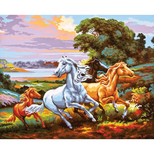 Toile Imprimée 50x40 Cheval au Galop Libre CDA11516