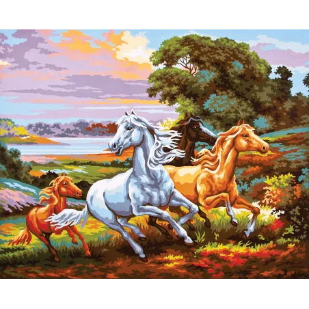 Toile Imprimée 50x40 Cheval au Galop Libre CDA11516