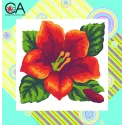 Tapestry Kit with printed canvas 19x19 Red Hibiscus CDA4002K