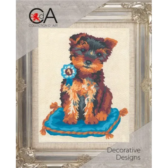 Gobeleno rinkinys su spausdintu audiniu 14x18 Prize Winning Terrie CDA3141K