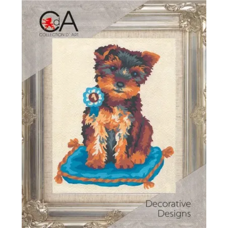 Gobeleno rinkinys su spausdintu audiniu 14x18 Prize Winning Terrie CDA3141K