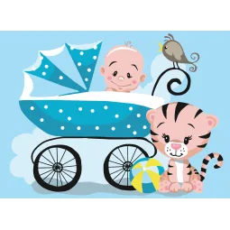 Toile imprimée 22x30 C'est un garçon ! CDA6333