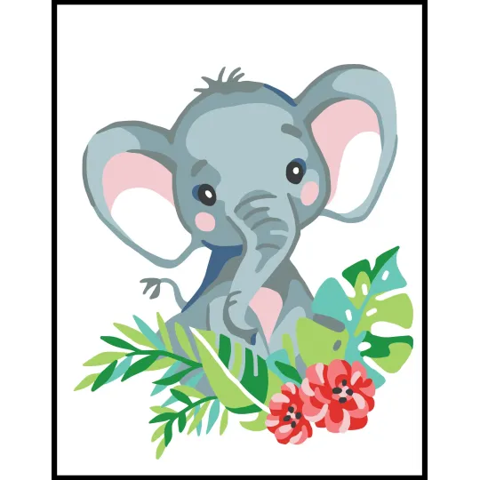Printed Canvas 14x18 Baby elephant CDA3356