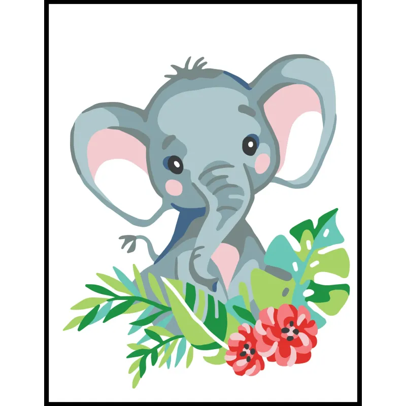 Printed Canvas 14x18 Baby elephant CDA3356