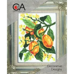 Tapestry Kit with printed canvas 14x18 Lemons CDA3162K