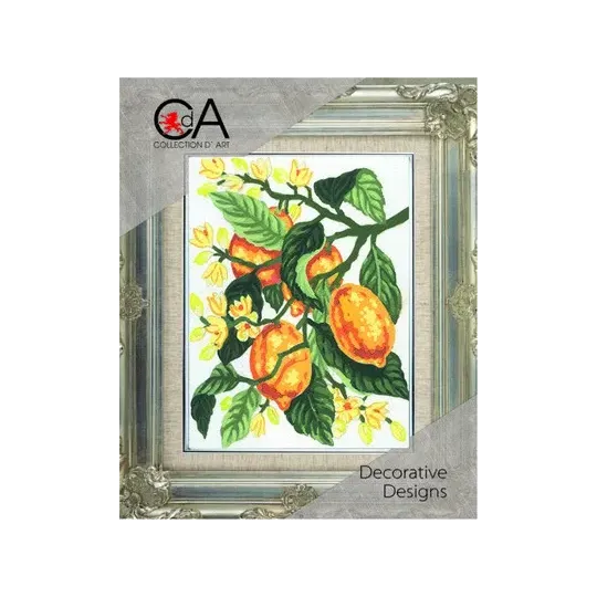 Kit de tapisserie avec canevas imprimé 14x18 Lemons CDA3162K
