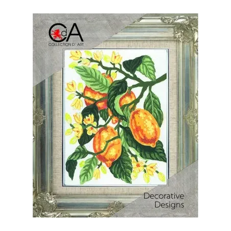 Gobeleno rinkinys su spausdintu drobiniu 14x18 Citrinos CDA3162K