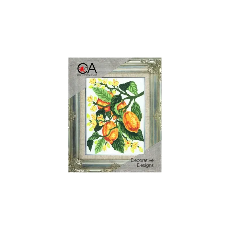 Gobeleno rinkinys su spausdintu drobiniu 14x18 Citrinos CDA3162K