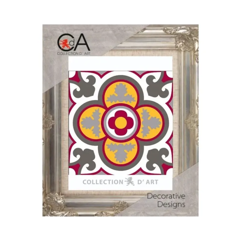 Gobelin-Set mit bedruckter Leinwand 14x14 Ornament CDA3019K