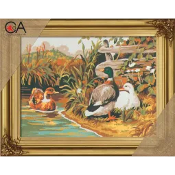 Gobelenų rinkinys su atspausdinta drobe 22x30 Antys CDA6029K