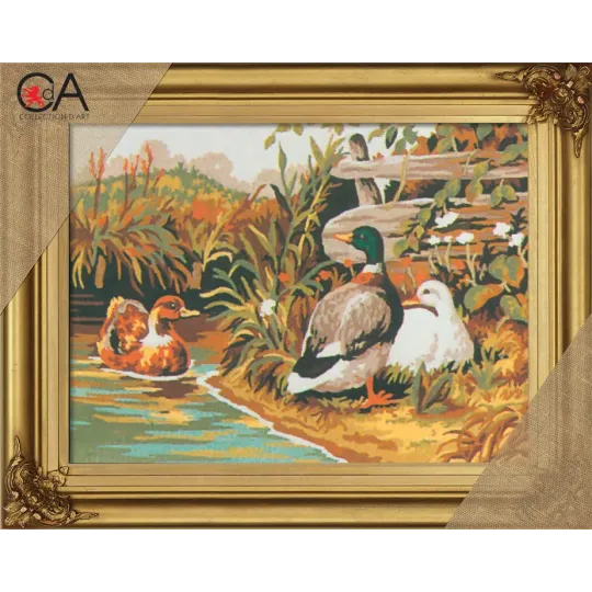 Tapestry Kit with printed canvas 22x30 Ducks CDA6029K
