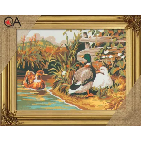 Gobelenų rinkinys su atspausdinta drobe 22x30 Antys CDA6029K