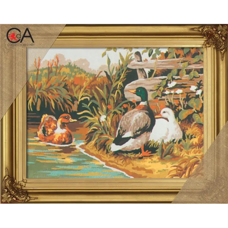 Tapestry Kit with printed canvas 22x30 Ducks CDA6029K