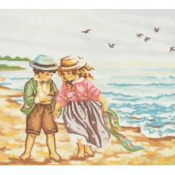 Toile imprimée 18x22 Collecting Shells CDAA35