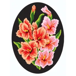 Printed Canvas 18x24 Gladioli, Oval CDA7019