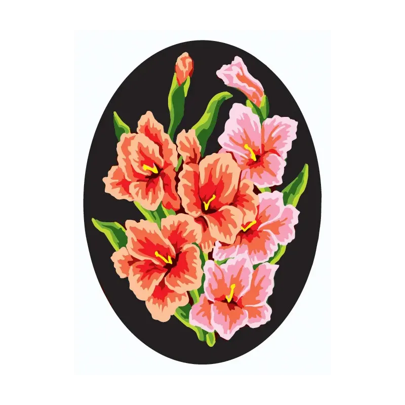 Spausdintas drobės 18x24 Gladioli, Ovalas CDA7019
