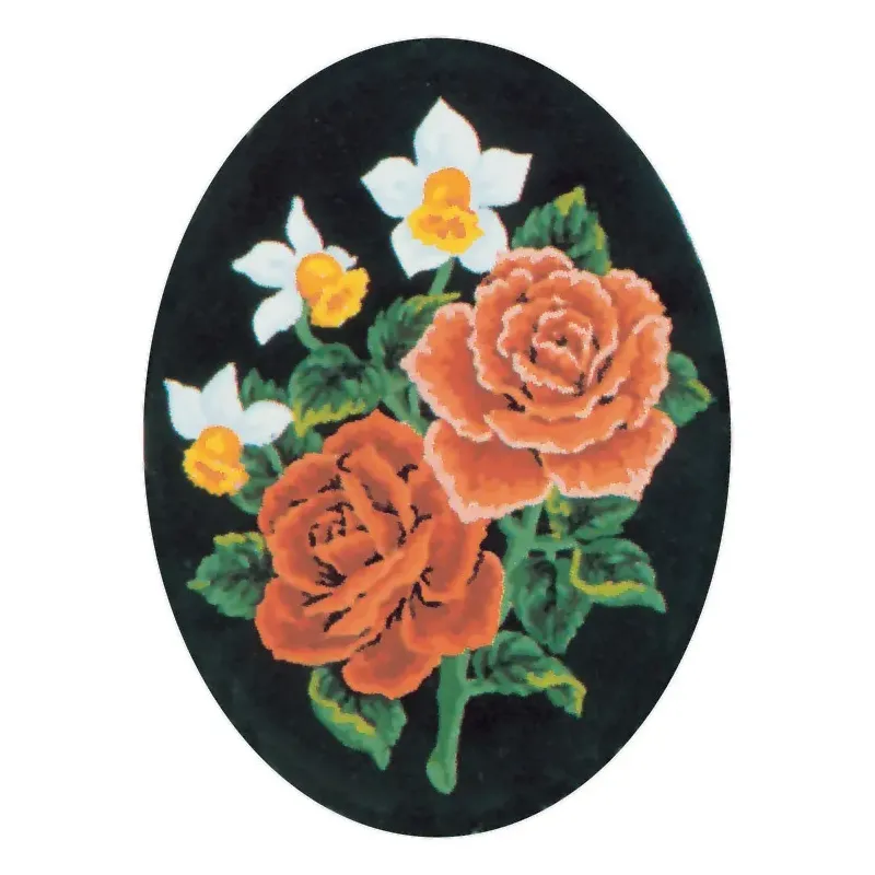 Toile Imprimée 18x24 Jonquilles et Roses, Ovale CDA7016