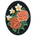 Toile Imprimée 18x24 Jonquilles et Roses, Ovale CDA7016