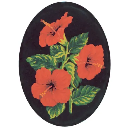 Bedruckte Leinwand 18x24 Hibiskus, Oval CDA7011