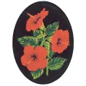 Bedruckte Leinwand 18x24 Hibiskus, Oval CDA7011