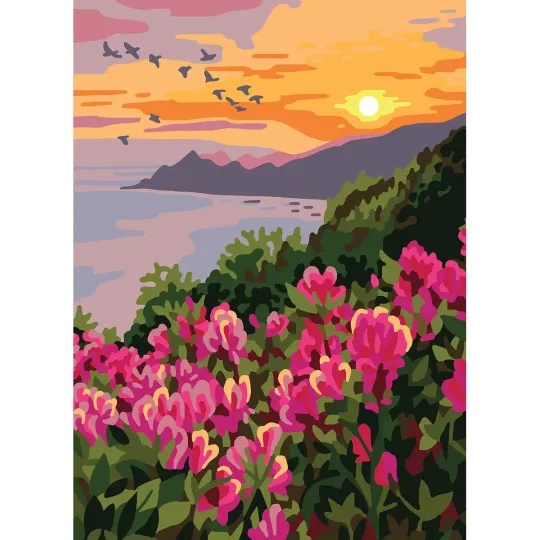 Toile imprimée 22x30 Coucher de soleil sur la mer CDA6338