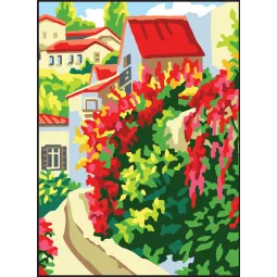 Холст с принтом 22x30 Красные крыши CDA6324